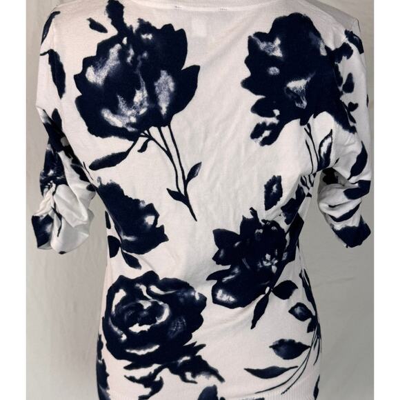 INC International Concepts Medium Short Sleeve V Neck Cardigan Sweater Sequins - Picture 5 of 7